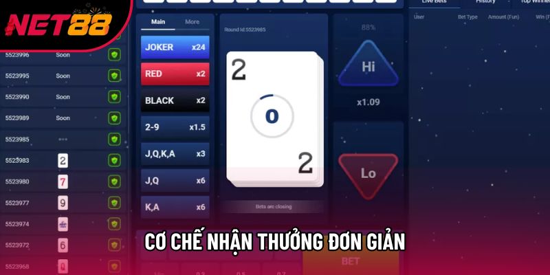 Cơ chế nhận thưởng đơn giản