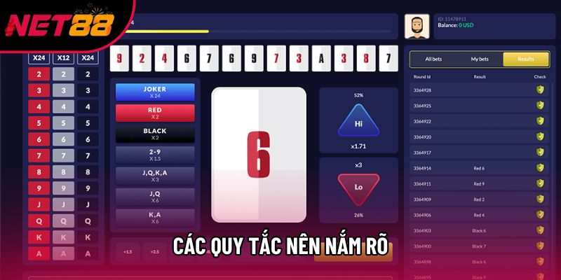 Các quy tắc nên nắm rõ